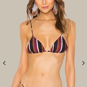SKIN BY SAME Triangle Top in Wine Stripe